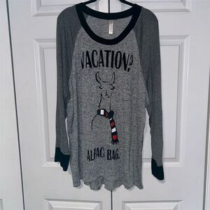 Cacique Women's Plus Size 22 Gray Graphic Long Sleeve Sleepshirt